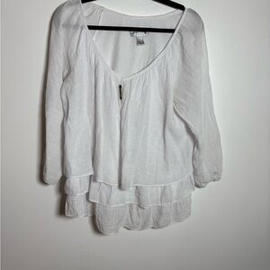 Joseph Ribkoff White Layered Blouse